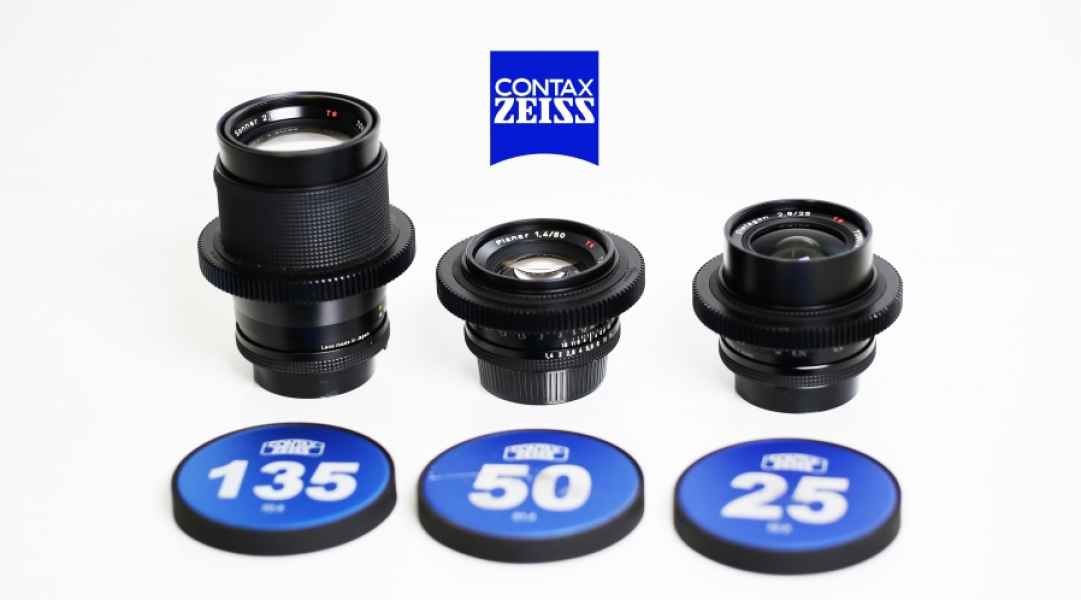 ZEISS CONTAX pour e-mount, Kit de 3 (25, 50 et 135mm) 