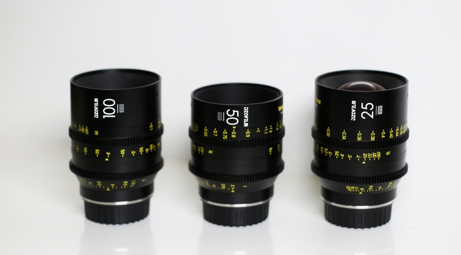 Kit de 3 Objectif Full frame Ciné Vespid de DZOfilm (25, 50 et 100mm) EF ou PL
