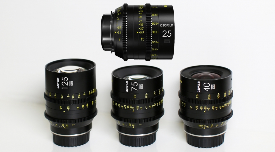 Kit de 4 Objectif Full frame Ciné Vespid de DZOfilm ( 25, 40, 75 et 125mm ) EF ou PL