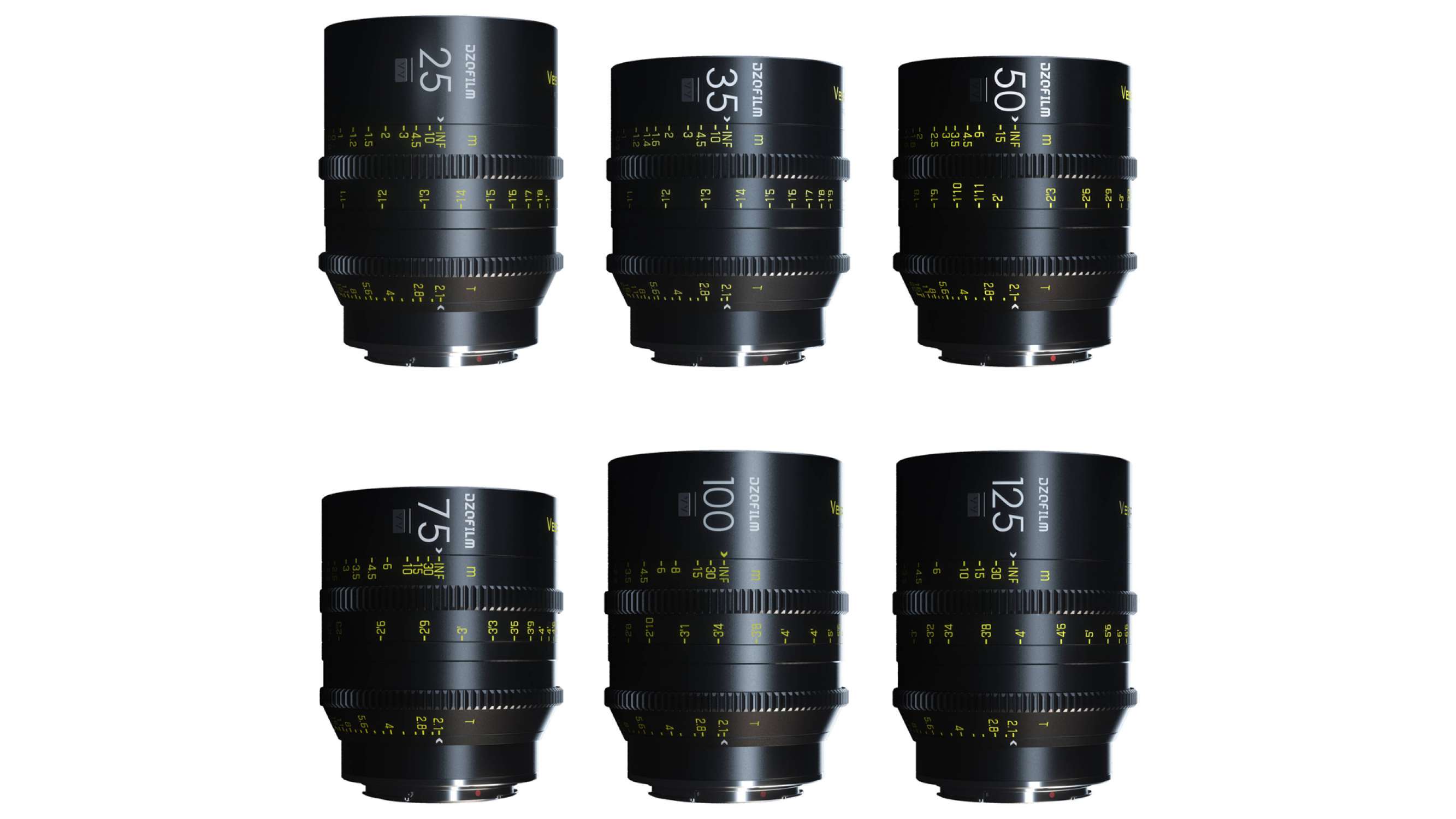 Kit de 3 Objectif Full frame Ciné Vespid de DZOfilm (25, 50 et 100mm) EF ou PL 