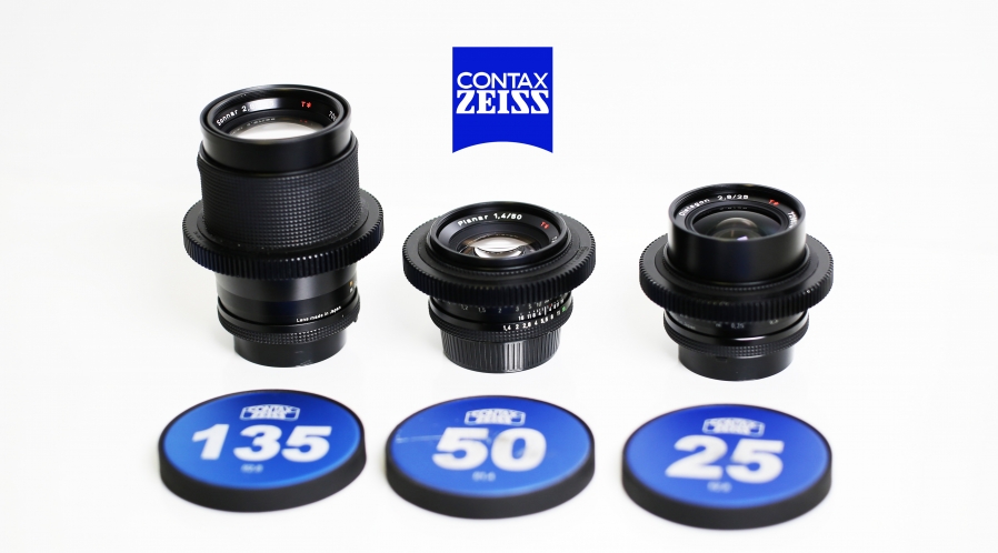 ZEISS CONTAX pour e-mount, Kit de 3 (25, 50 et 135mm) 